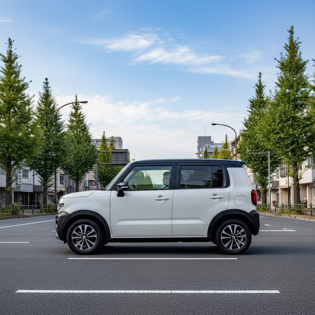 新型ハスラー4型イメージ AI生成 軽クロスオーバーSUV 街中走行